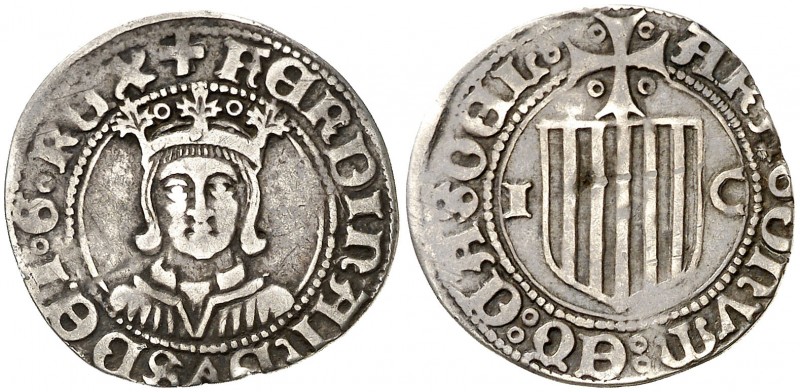 Ferran II (1479-1516). Zaragoza. Medio real. (Cru.V.S. 1305) (Cru.C.G. 3205). 1,...