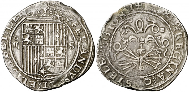 Reyes Católicos. Sevilla. . 4 reales. (Cal. 218). 12,57 g. Escasa. MBC.