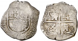 (15)92. Felipe II. Sevilla. B. 4 reales. (Cal. 401). 13,63 g. Acuñación floja. Escasa. (MBC-).