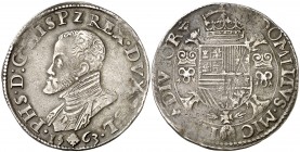 1563. Felipe II. Nimega. 1/2 escudo felipe. (Vti. 994) (Vanhoudt 267.NIJ). 15,87 g. Ex Colección Rocaberti, Áureo 19/05/1992, nº 260. Ex Colección Bal...