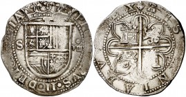 s/d. Felipe II. Sevilla. . 8 reales. (Cal. 235). 27,29 g. Acuñación floja en pequeñas zonas. MBC+.