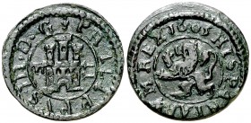 1605. Felipe III. Segovia. 2 maravedís. (Cal. 839). 1,57 g. Acueducto en posición horizontal. Rara. MBC.