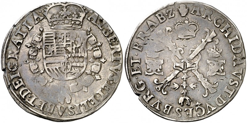 s/d. Alberto e Isabel. Amberes. 1/4 patagón. (Vti. 256) (Vanhoudt 621.AN). 7 g. ...