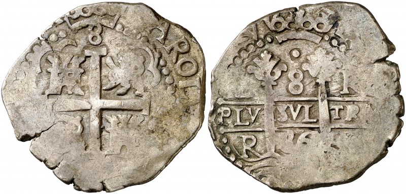 1686. Carlos II. Lima. R. 8 reales. (Cal. 229). 27,22 g. MBC-.