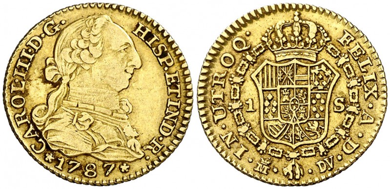 1787. Carlos III. Madrid. DV. 1 escudo. (Cal. 629). 3,32 g. MBC/MBC+.