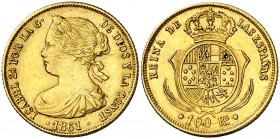 1861. Isabel II. Sevilla. 100 reales. (Cal. 39). 8,35 g. Escasa. MBC+.