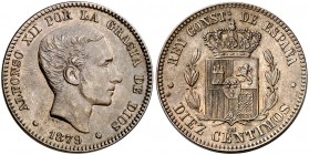 1879. Alfonso XII. Barcelona. OM. 10 céntimos. (Cal. 69). 10,3 g. EBC-.