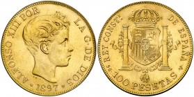 1897*1961. Estado Español. SGV. 100 pesetas. (Cal. 1). 32,20 g. Rara. S/C-.