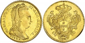 1788. Brasil. María I. R (Río de Janeiro). 6400 reis. (Fr. 85) (Gomes 29.04). 14,33 g. AU. EBC-/EBC.