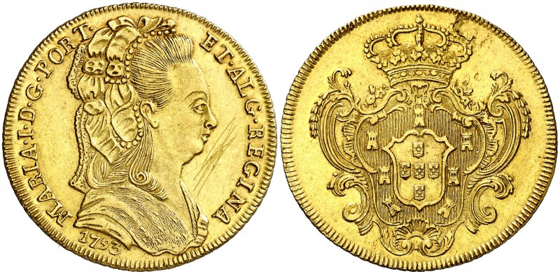 1793. Portugal. María I. (Lisboa). 6400 reis. (Fr. 116) (Gomes 30.05). 14,33 g. ...