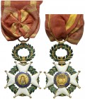 (1815-1920). Orden de San Fernando. Medalla. (Pérez Guerra 37). 17,59 g. 57x36 mm. Con corona de laurel, anilla y cinta. Rara. EBC.