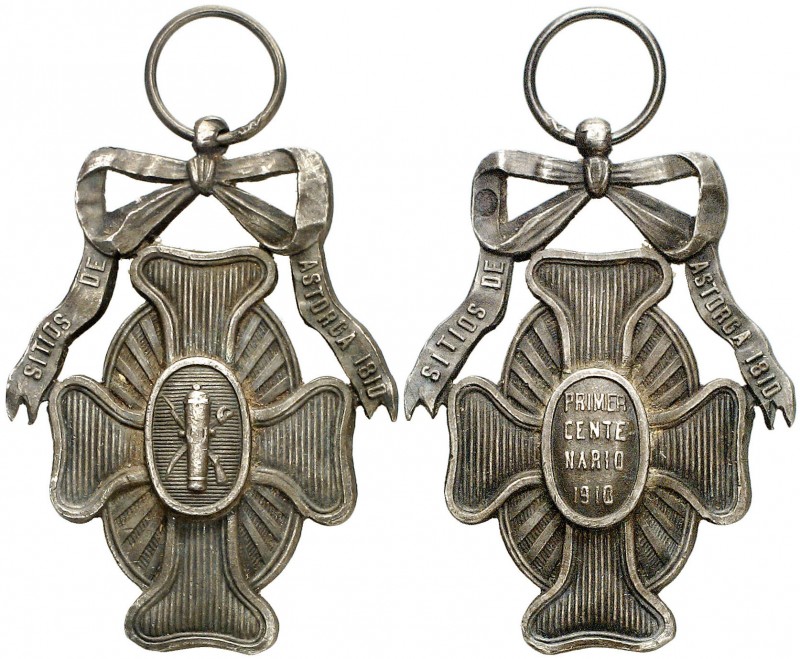 1910. Centenario de los Sitios de Astorga. Medalla. (Pérez Guerra 794a). 21,60 g...