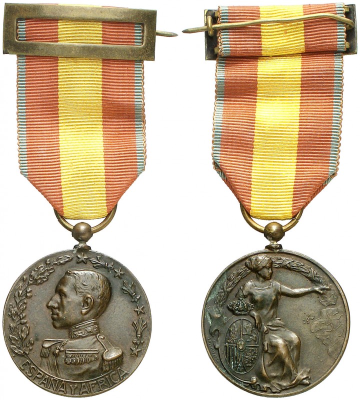 1912. Alfonso XIII. Campaña de África. Medalla. (Pérez Guerra 815). 25,73 g. Ø35...