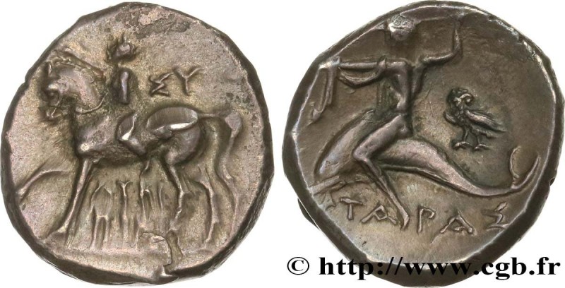 CALABRIA - TARAS
Type : Nomos, statère ou didrachme 
Date : c. 250 AC. 
Mint nam...