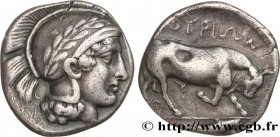 LUCANIA - THOURIOI
Type : Nomos, statère ou didrachme 
Date : c. 350 AC. 
Mint name / Town : Thurium, Lucanie 
Metal : silver 
Diameter : 20,5  mm
Ori...