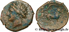 SICILY - MESSANA
Type : Litra 
Date : c. 343-338 AC. 
Mint name / Town : Sicile, Messine 
Metal : copper 
Diameter : 24,5  mm
Orientation dies : 9  h....