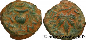JUDAEA - FIRST REVOLT
Type : Prutah 
Date : 67-68 
Mint name / Town : Jérusalem, Judée 
Metal : copper 
Diameter : 17  mm
Orientation dies : 12  h.
We...