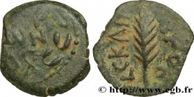JUDAEA - ROMAN GOVERNORS
Type : Prutah 
Date : an 5 
Mint name / Town : Césarée Maritime, Samarie 
Metal : silver plated copper 
Diameter : 17,5  mm
O...