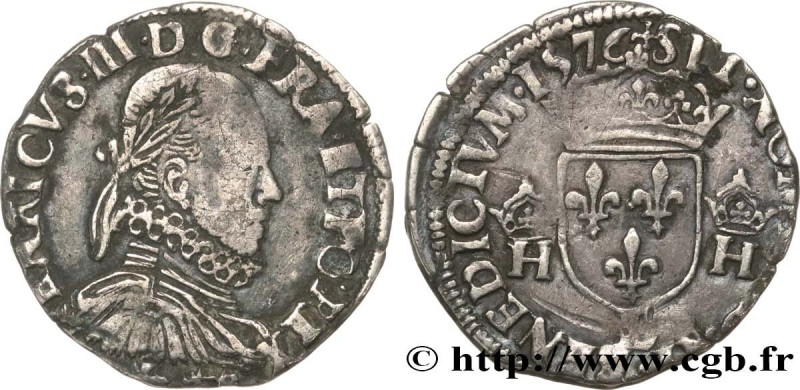 HENRY III
Type : Demi-teston, 3e type, col fraisé 
Date : 1576 
Mint name / Town...