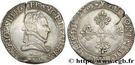 HENRY III
Type : Franc au col plat 
Date : 1576 
Mint name / Town : Bordeaux 
Quantity minted : 10246 
Metal : silver 
Millesimal fineness : 833  ‰
Di...