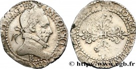 HENRY III
Type : Demi-franc au col plat 
Date : 1587 
Mint name / Town : Rouen 
Quantity minted : 2003346 
Metal : silver 
Millesimal fineness : 833  ...