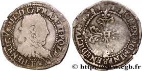 HENRY III
Type : Quart de franc au col fraisé 
Date : 1589 
Mint name / Town : Tours 
Metal : silver 
Millesimal fineness : 833  ‰
Diameter : 26  mm
O...
