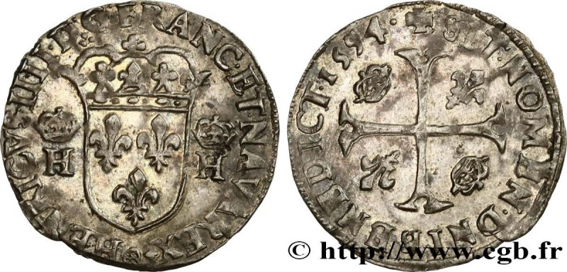 HENRY IV
Type : Douzain aux deux H couronnées, 3e type 
Date : 1594 
Mint name /...