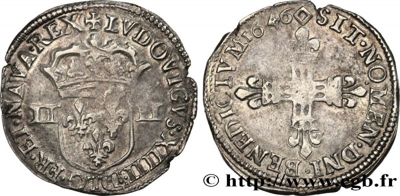 LOUIS XIV "THE SUN KING"
Type : Quart d'écu, 1er type 
Date : 1646 
Mint name / ...