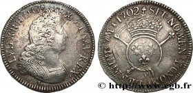 LOUIS XIV "THE SUN KING"
Type : Écu aux insignes 
Date : 1702 
Mint name / Town : Toulouse 
Metal : silver 
Millesimal fineness : 917  ‰
Diameter : 42...