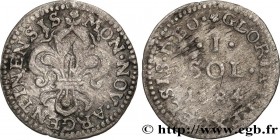 LOUIS XIV "THE SUN KING"
Type : I sol 
Date : 1684 
Mint name / Town : Strasbourg 
Metal : billon 
Millesimal fineness : 437,48  ‰
Diameter : 18  mm
O...