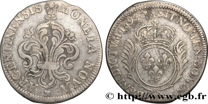 LOUIS XIV "THE SUN KING"
Type : 35 sols aux palmes 
Date : 1694 
Mint name / Tow...