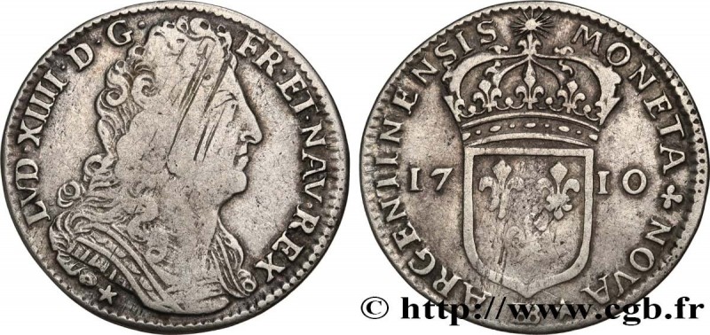 LOUIS XIV "THE SUN KING"
Type : Vingt-deux sols 
Date : 1710 
Mint name / Town :...