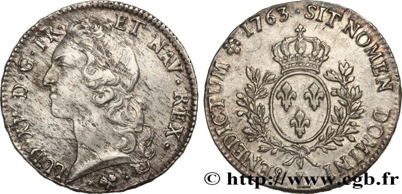 LOUIS XV THE BELOVED
Type : Écu dit "au bandeau" 
Date : 1763 
Mint name / Town ...