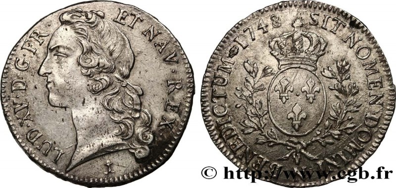 LOUIS XV THE BELOVED
Type : Écu dit "au bandeau" 
Date : 1748 
Mint name / Town ...