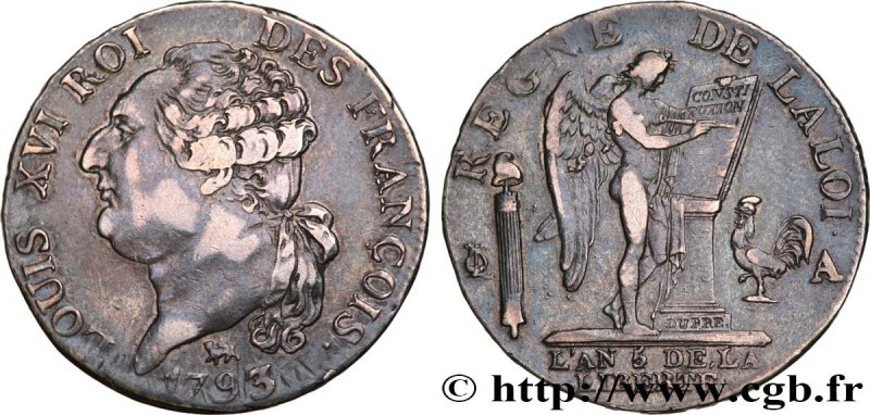 LOUIS XVI
Type : Demi-écu dit "au génie", type FRANÇOIS 
Date : 1793 
Mint name ...