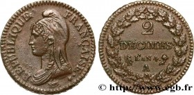 DIRECTOIRE
Type : 2 décimes Dupré 
Date : An 4 (1795-1796) 
Mint name / Town : Paris 
Quantity minted : 9177562 
Metal : copper 
Diameter : 31  mm
Ori...