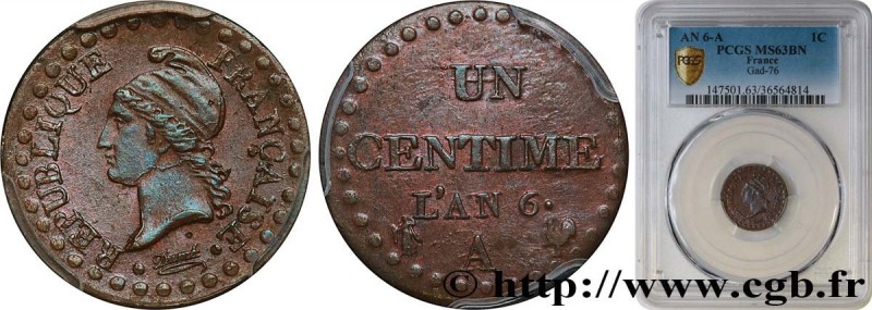 DIRECTOIRE
Type : Un centime Dupré 
Date : An 6 (1797-1798) 
Mint name / Town : ...