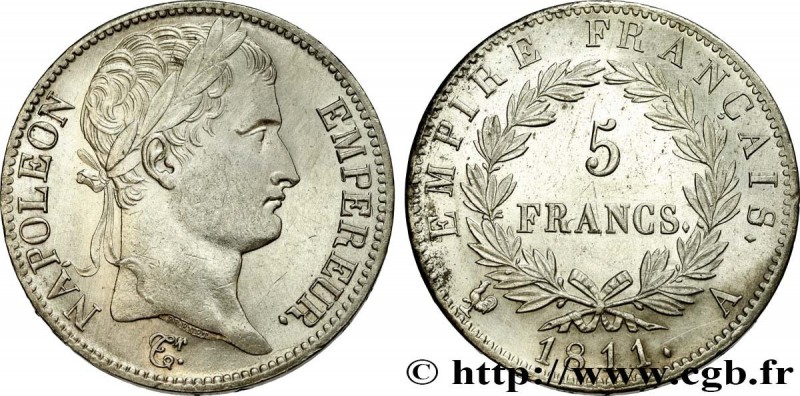 PREMIER EMPIRE / FIRST FRENCH EMPIRE
Type : 5 francs Napoléon Empereur, Empire f...