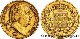 LOUIS XVIII
Type : 20 francs or Louis XVIII, tête nue 
Date : 1819 
Mint name / Town : Nantes 
Quantity minted : 8662 
Metal : gold 
Millesimal finene...