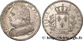 LOUIS XVIII
Type : 5 francs Louis XVIII, buste habillé 
Date : 1814 
Mint name / Town : Paris 
Quantity minted : 1.465.243 
Metal : silver 
Diameter :...