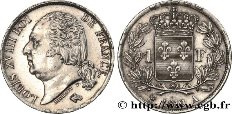 LOUIS XVIII
Type : 1 franc Louis XVIII 
Date : 1819 
Mint name / Town : Paris 
Q...