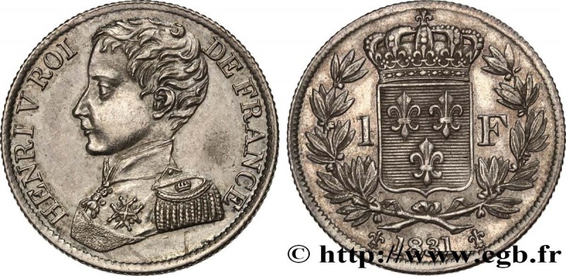 HENRY V COUNT OF CHAMBORD
Type : 1 franc 
Date : 1831 
Quantity minted : --- 
Me...