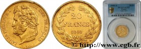 LOUIS-PHILIPPE I
Type : 20 francs or Louis-Philippe, Domard 
Date : 1846 
Mint name / Town : Paris 
Quantity minted : 102661 
Metal : gold 
Millesimal...