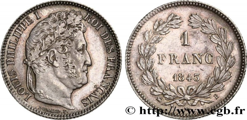 LOUIS-PHILIPPE I
Type : 1 franc Louis-Philippe, couronne de chêne 
Date : 1843 
...