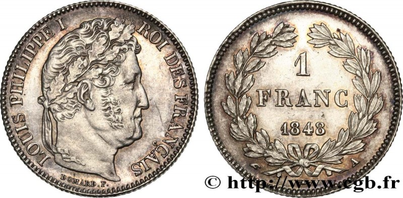 LOUIS-PHILIPPE I
Type : 1 franc Louis-Philippe, couronne de chêne 
Date : 1848 
...