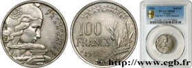 IV REPUBLIC
Type : 100 francs Cochet 
Date : 1958 
Quantity minted : 2646500 
Metal : copper nickel 
Diameter : 24  mm
Orientation dies : 6  h.
Weight...