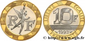 V REPUBLIC
Type : 10 francs Génie de la Bastille, Belle Épreuve 
Date : 1993 
Mint name / Town : Pessac 
Quantity minted : 5309 
Metal : bronze-alumin...