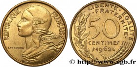 V REPUBLIC
Type : 50 centimes Marianne, col à 4 plis 
Date : 1962 
Mint name / Town : Paris 
Quantity minted : --- 
Metal : bronze-aluminium 
Diameter...