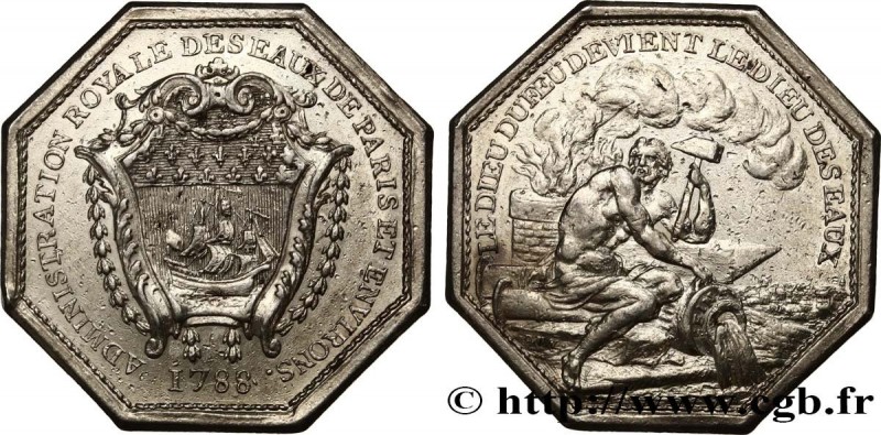 CORPORATIONS
Type : OFFICIERS DES EAUX DE PARIS 
Date : 1788 
Metal : silver 
Di...