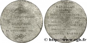 SECOND REPUBLIC
Type : Médaille, Herbillon général, Assaut et prise de Zaatcha 
Date : 1849 
Metal : tin 
Diameter : 54  mm
Weight : 38,24  g.
Edge : ...